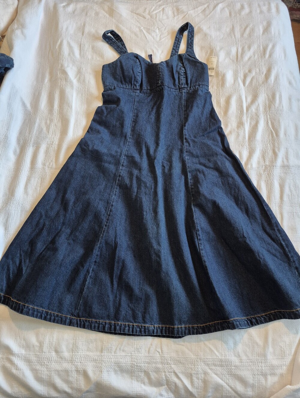 ANTHROPOLOGIE Blue Denim Midi Dress by Holding Horses Sz 8 Western NWT